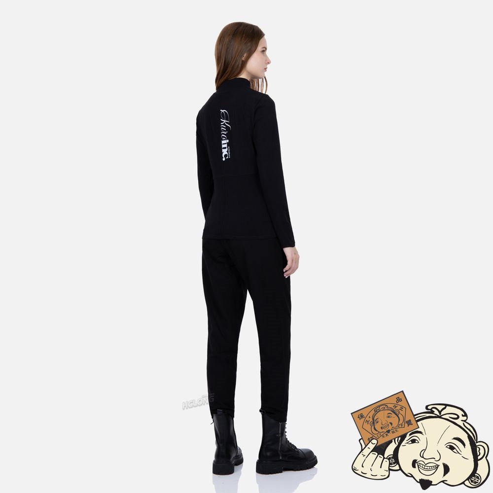 Women Evisu LOGO PRINT TURTLE NECK T-SHIRT Noir | 547MTZUQS