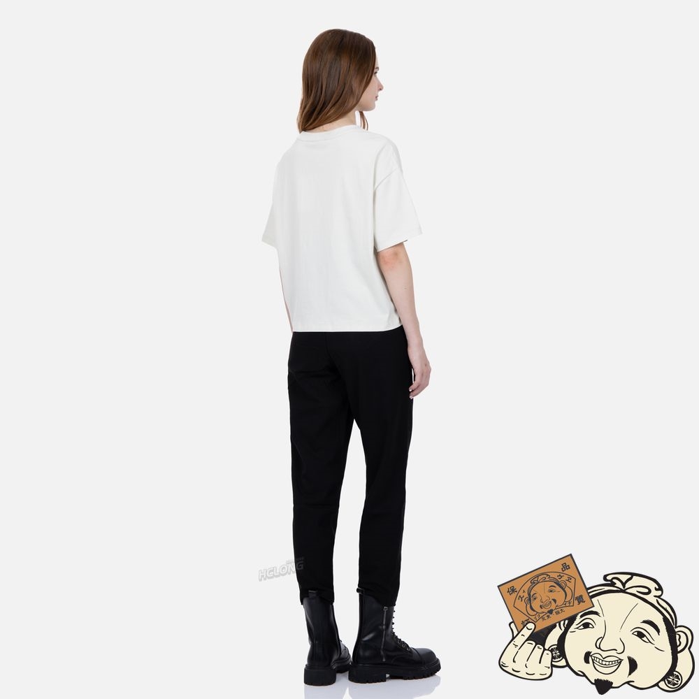 Women Evisu LOGO PRINT WAISTBAND TAPERED PANTS Noir | 235IKUBFW