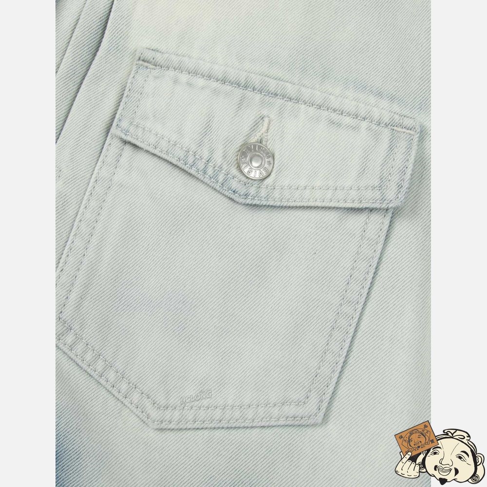Women Evisu Logo Embroidery Bleached Denim Waistcoat Indigo | 630EMVYOG