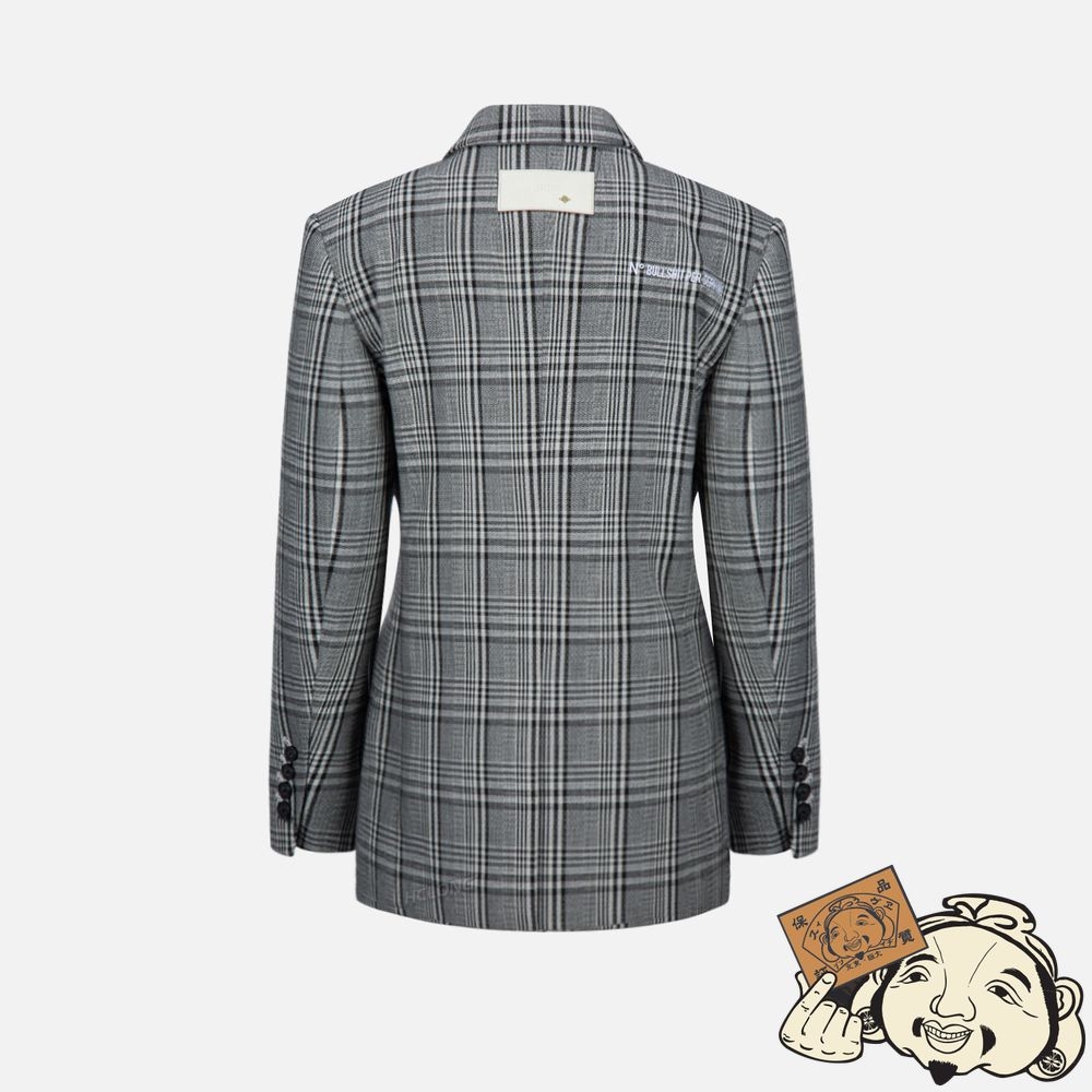 Women Evisu MIXED PLAID WRAPPED BLAZER CHECK | 208LDIXFN