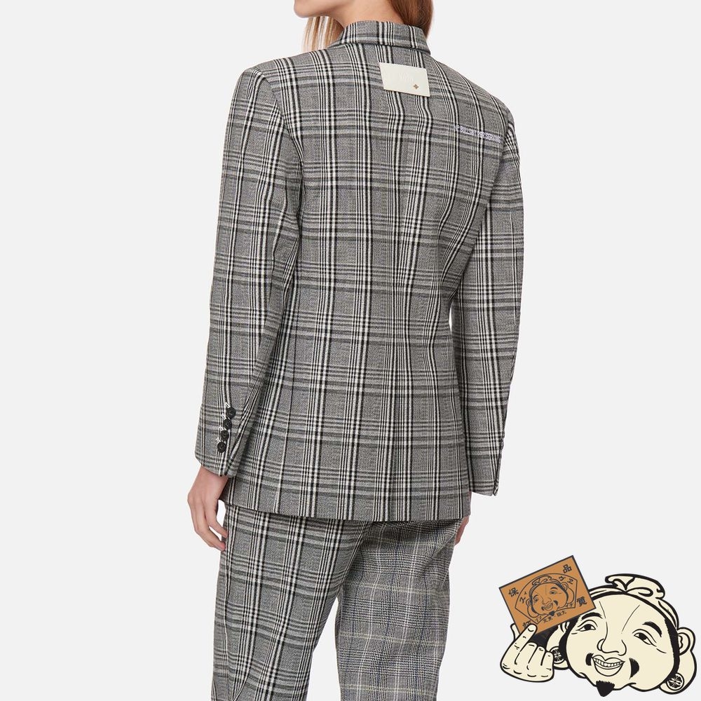 Women Evisu MIXED PLAID WRAPPED BLAZER CHECK | 208LDIXFN