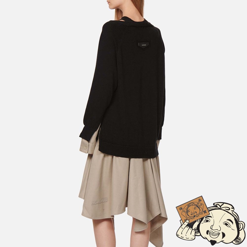 Women Evisu MOCK 2-IN-1 KNIT DRESS Noir | 342DAYLFU