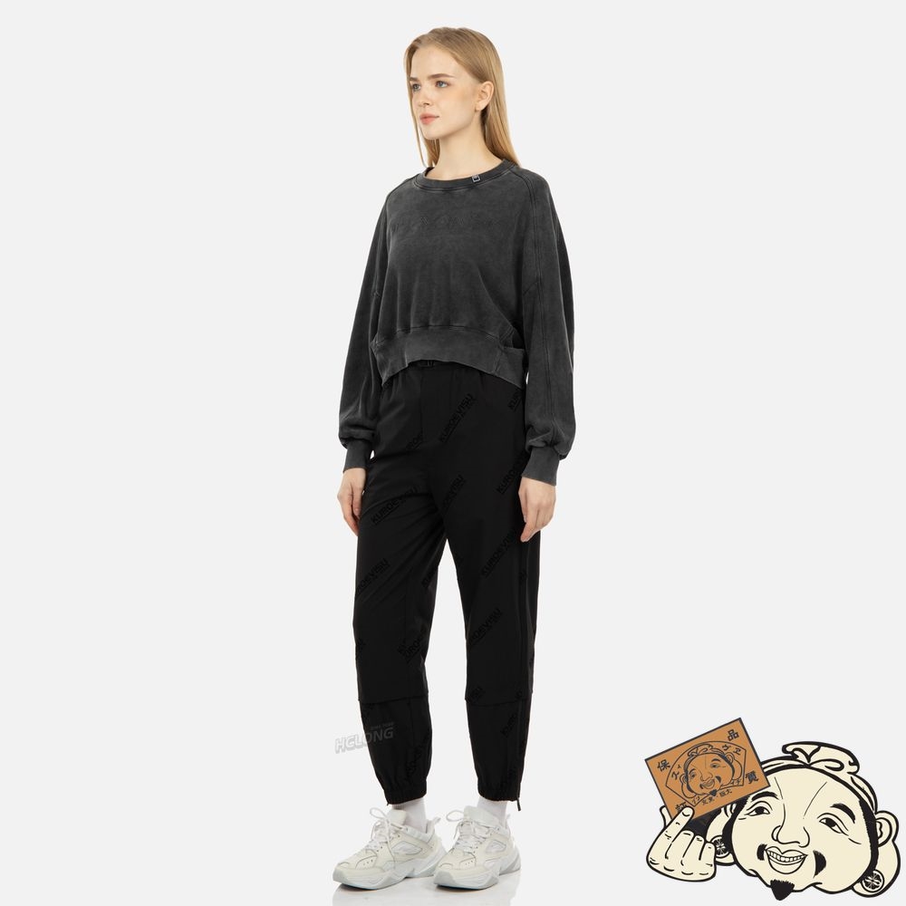 Women Evisu MONOGRAM PRINT SWEATPANTS Noir | 654GKQVSE