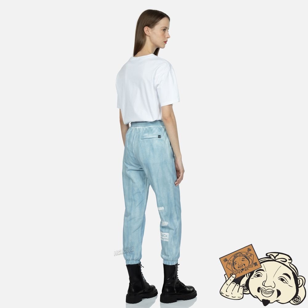 Women Evisu MULTI GRAPHIC PRINT TIE DYE SWEATPANTS Bleu | 142LNKCIX
