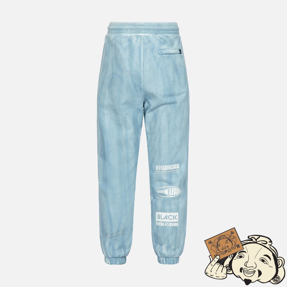 Women Evisu MULTI GRAPHIC PRINT TIE DYE SWEATPANTS Bleu | 142LNKCIX