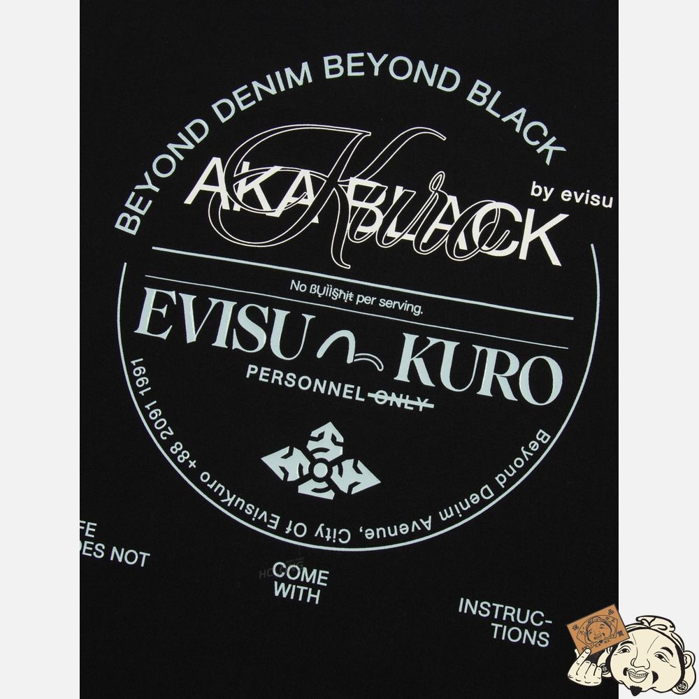 Women Evisu MULTI-SLOGAN PRINT BOYFRIEND T-SHIRT Noir | 902TDGBHM