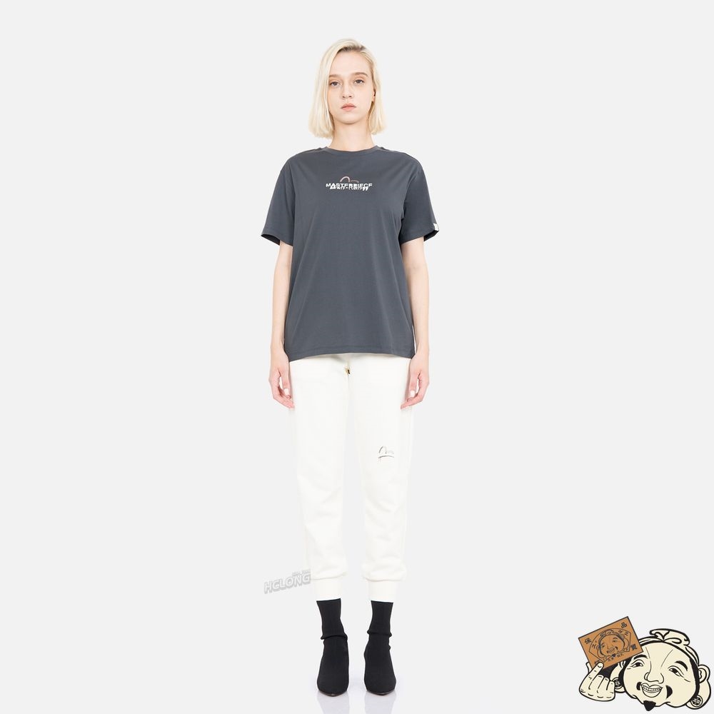 Women Evisu PAISLEY KAMON PRINT T-SHIRT CHARCOAL | 124PTNIOQ