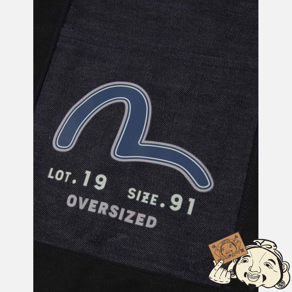 Women Evisu RETRO LOGO PRINT DENIM TOTE Indigo | 581EXCGTL