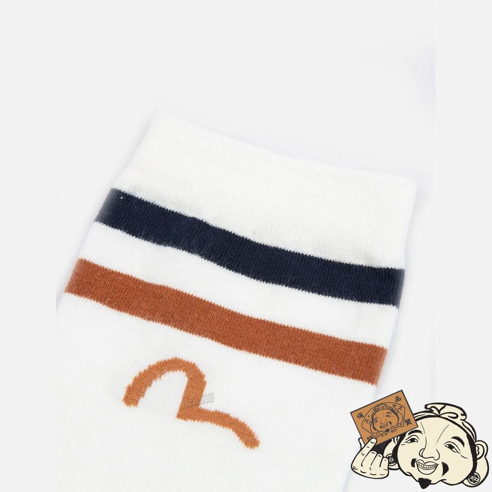 Women Evisu SEAGULL AND DARUMA SPORTS SOCKS Blanche | 189FTNMWJ