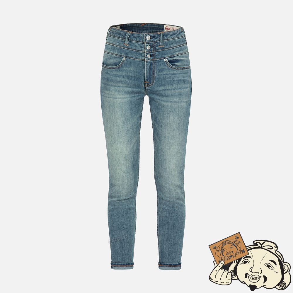 Women Evisu SEAGULL AND KAMON EMBOSSED SKINNY JEANS Indigo | 062NRWSXP