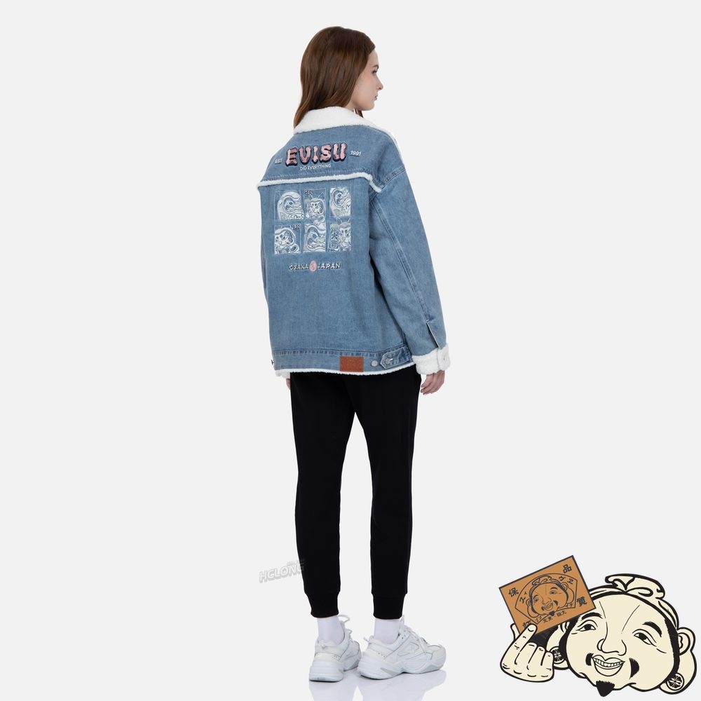 Women Evisu SEAGULL AND KAMON EMBROIDERY SWEATPANTS Noir | 547FAJQMO