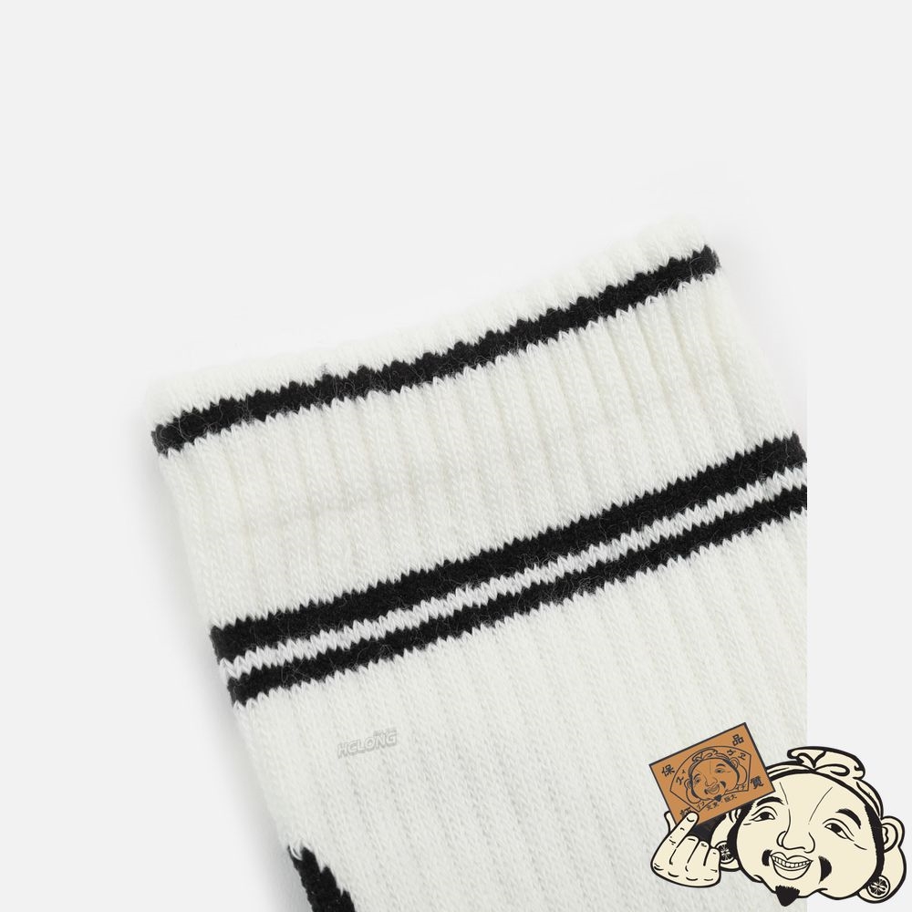 Women Evisu SEAGULL AND LOGO JACQUARD LONG SOCKS Blanche | 381EBLTRU
