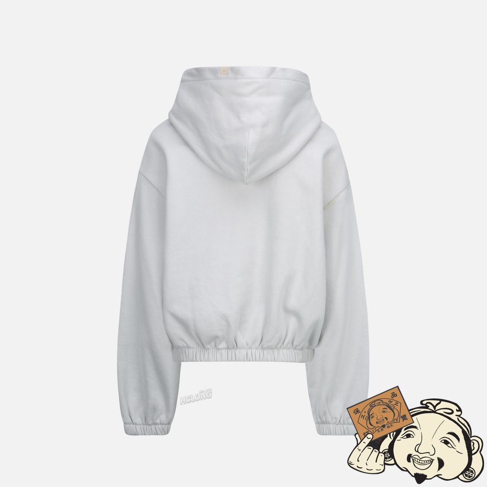 Women Evisu SEAGULL AND LOGO TACTILE PRINT HOODED SWEATSHIRT Grise | 583ZHJSLG