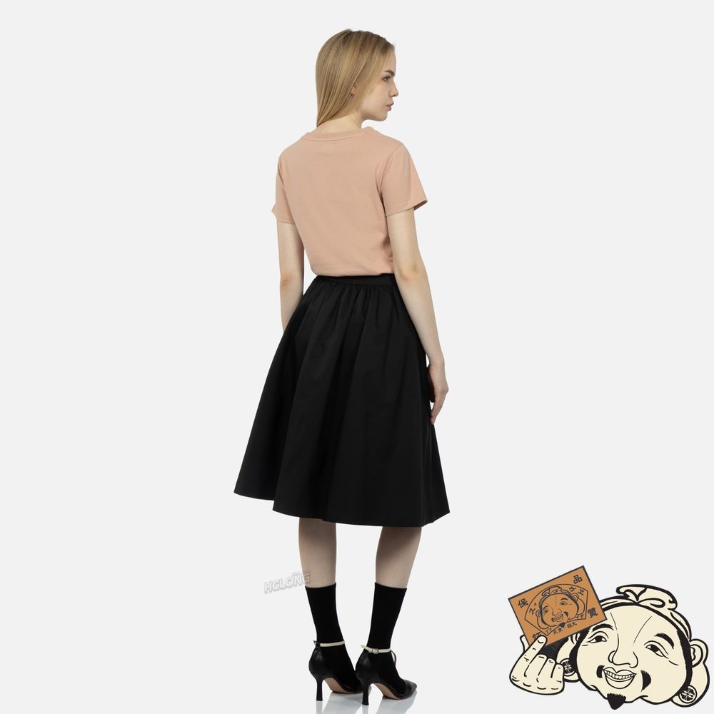 Women Evisu SEAGULL EMBROIDERY FLARE SKIRT Noir | 095ORKEXC
