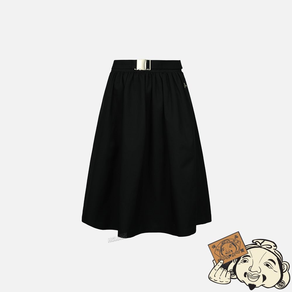 Women Evisu SEAGULL EMBROIDERY FLARE SKIRT Noir | 095ORKEXC
