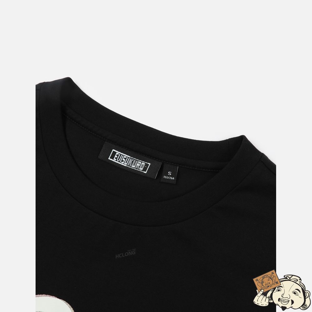Women Evisu SEAGULL PRINT AND EMBROIDERY T-SHIRT Noir | 698ZFAIJS