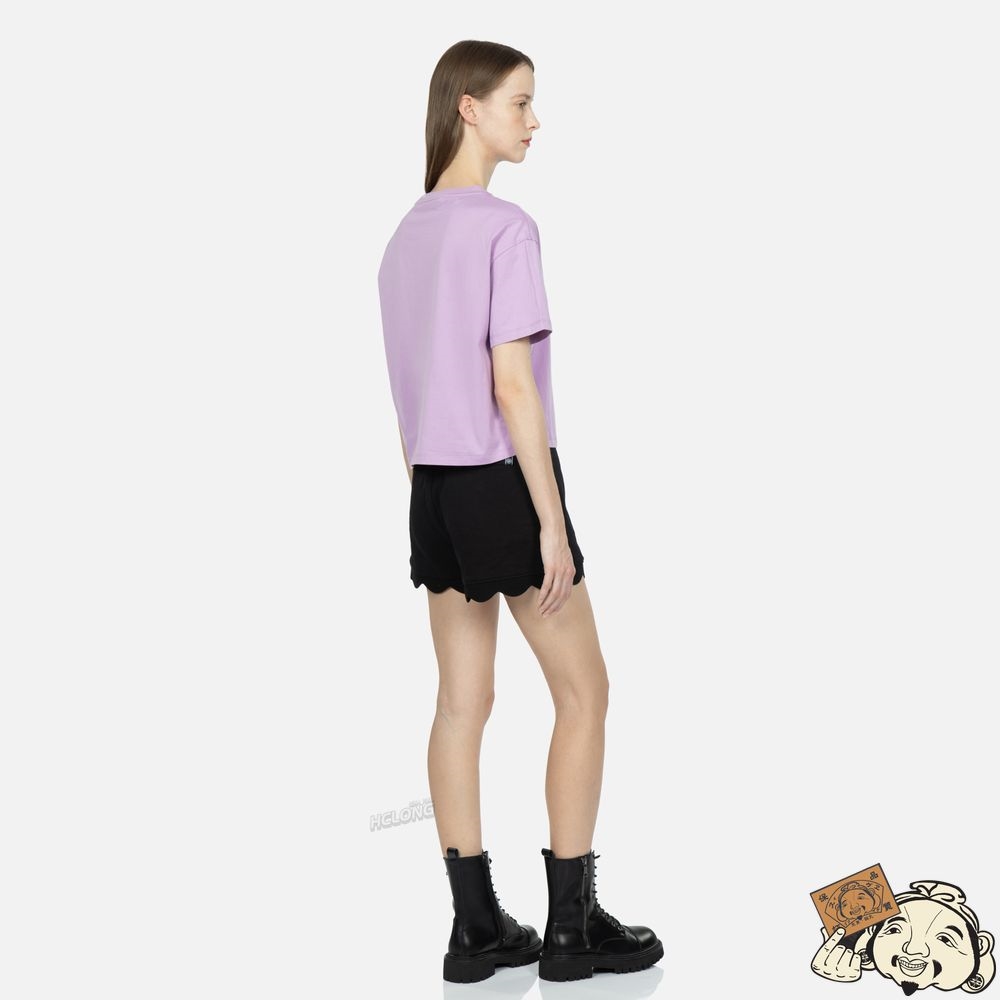 Women Evisu SEAGULL PRINT AND STITCHING T-SHIRT Violette Clair | 429TXBAJO