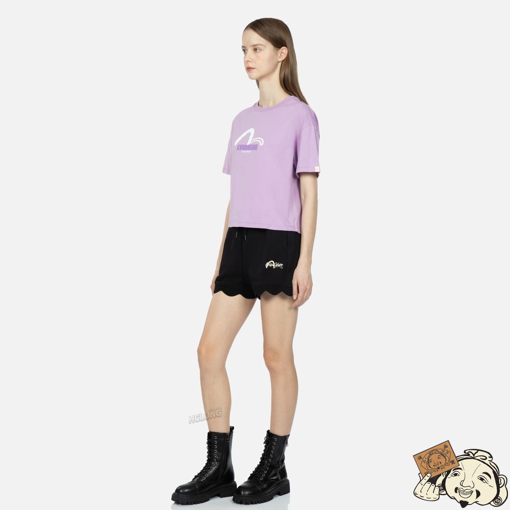 Women Evisu SEAGULL PRINT AND STITCHING T-SHIRT Violette Clair | 429TXBAJO
