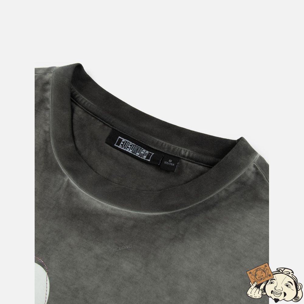Women Evisu SEAGULL PRINT AND STITCHING WASHED T-SHIRT Noir | 526PBMQDK