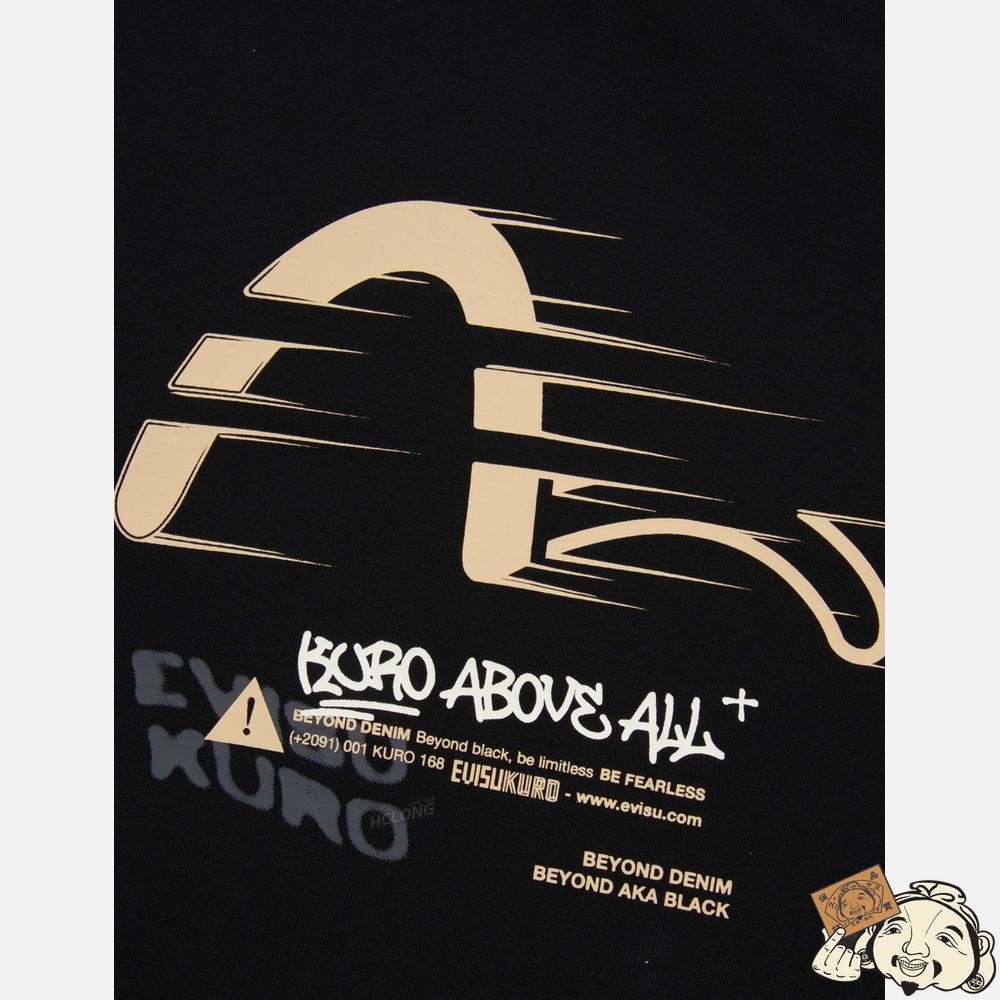 Women Evisu SEAGULL PRINT T-SHIRT Noir | 243VBHSDL