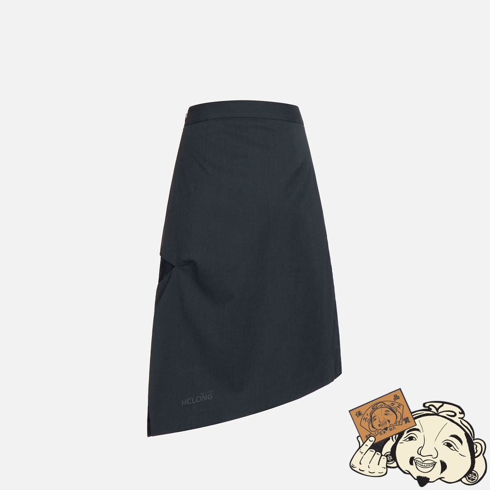 Women Evisu SHEER PANELLED MIDI SKIRT CHARCOAL | 914UYODSN