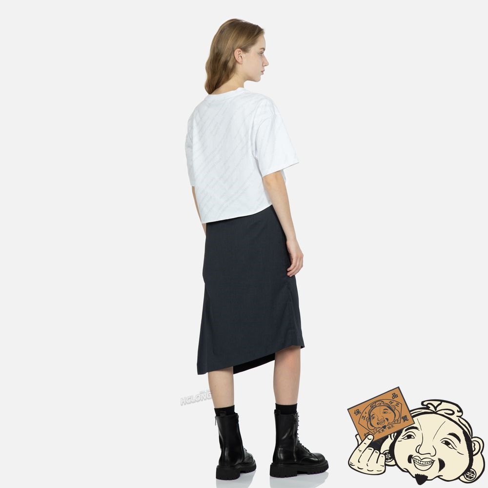 Women Evisu SHEER PANELLED MIDI SKIRT CHARCOAL | 914UYODSN