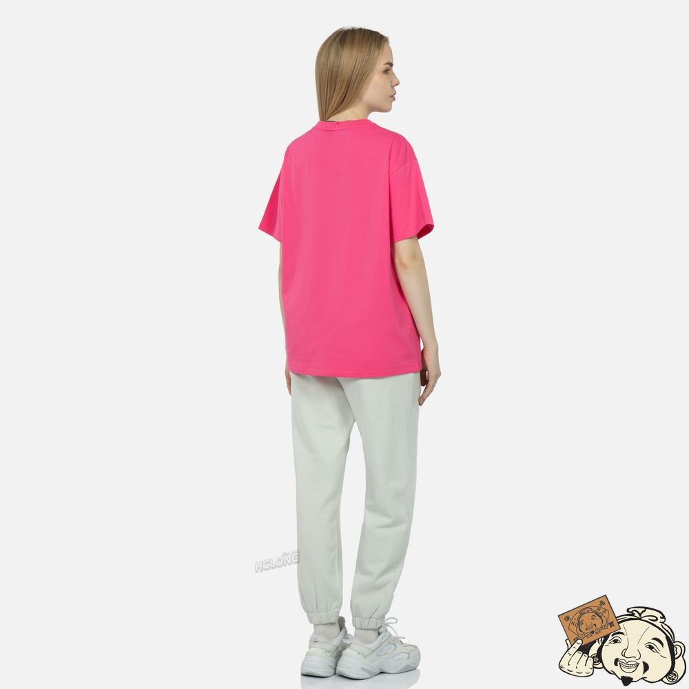 Women Evisu SLOGAN PRINT T-SHIRT WITH A DETACHABLE POUCH Rose | 687YMKWHX