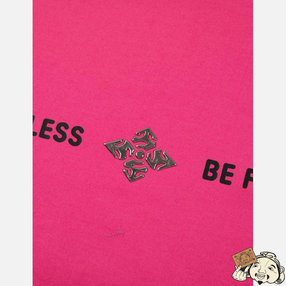 Women Evisu SLOGAN PRINT T-SHIRT WITH A DETACHABLE POUCH Rose | 687YMKWHX