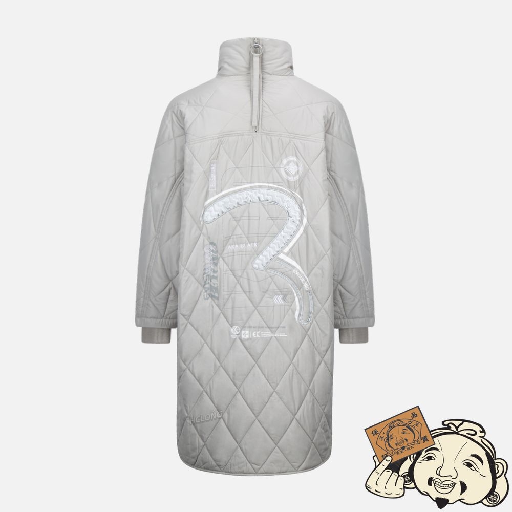 Women Evisu Seagull Appliqué Matelassé Coat Grise | 870DFSOKR