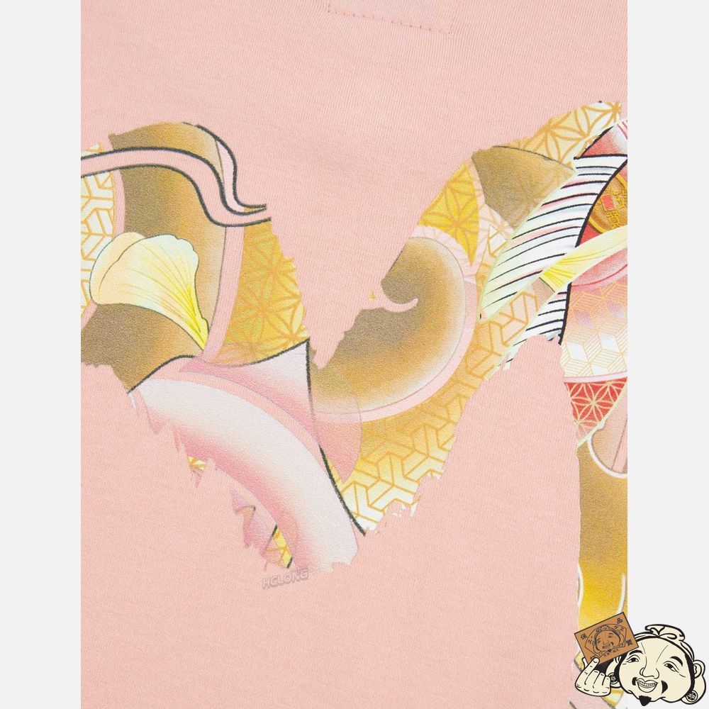 Women Evisu TATTOO KOI DAICOCK PRINT T-SHIRT Rose | 652WHXGOV