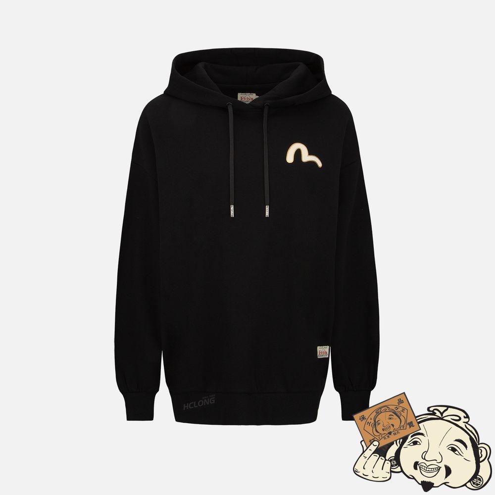 Women Evisu TATTOO KOI PRINT HOODED SWEATSHIRT Noir | 961YRIOPS