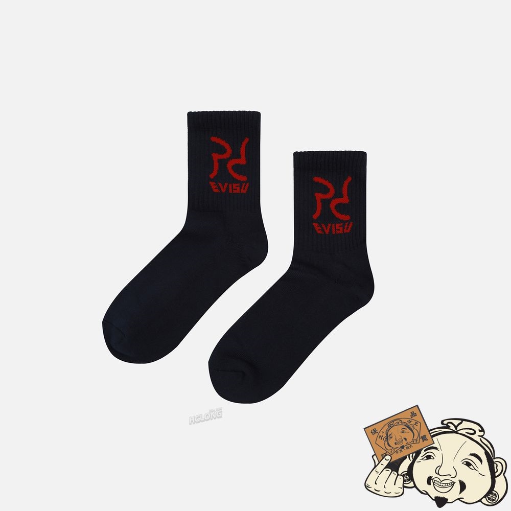 Women Evisu THREE-PACK DOUBLE SEAGULL JACQUARD SHORT SOCKS MULTIPLE | 394QWZGMP