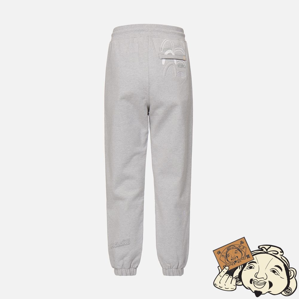 Women Evisu TRIPLE SEAGULL PRINT AND EMBROIDERY SWEATPANTS Grise | 730EJPDHB
