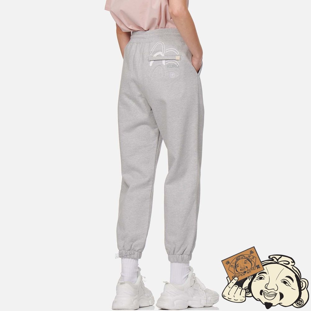 Women Evisu TRIPLE SEAGULL PRINT AND EMBROIDERY SWEATPANTS Grise | 730EJPDHB