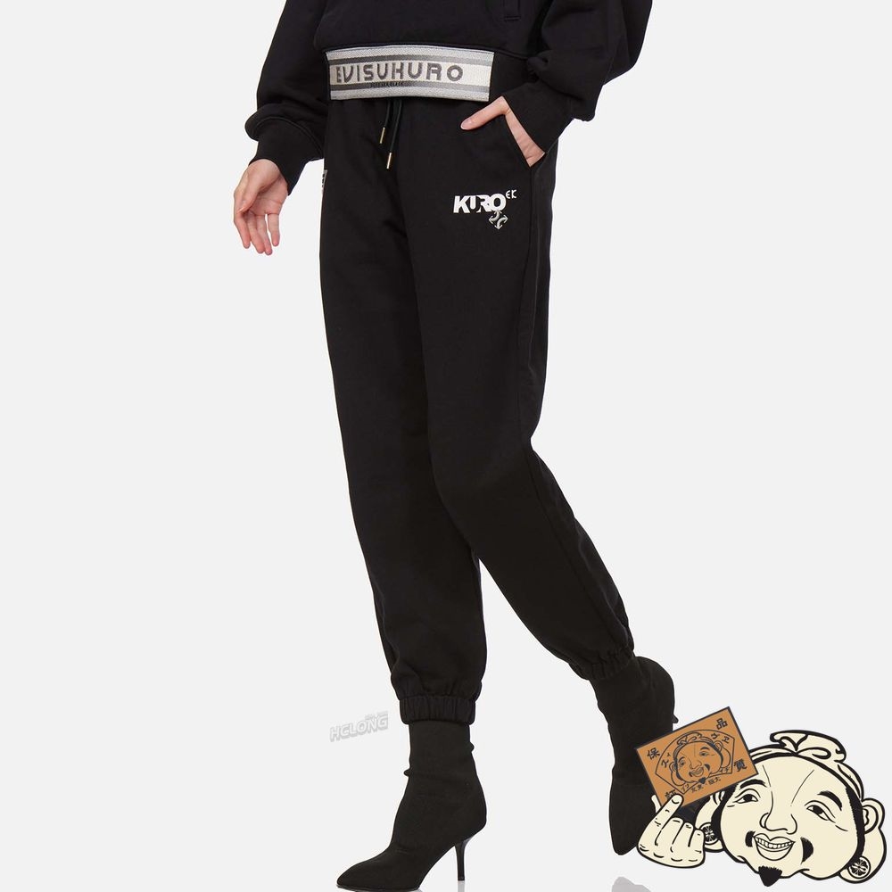 Women Evisu TRIPLE SEAGULL PRINT AND EMBROIDERY SWEATPANTS Noir | 817LKUEFQ