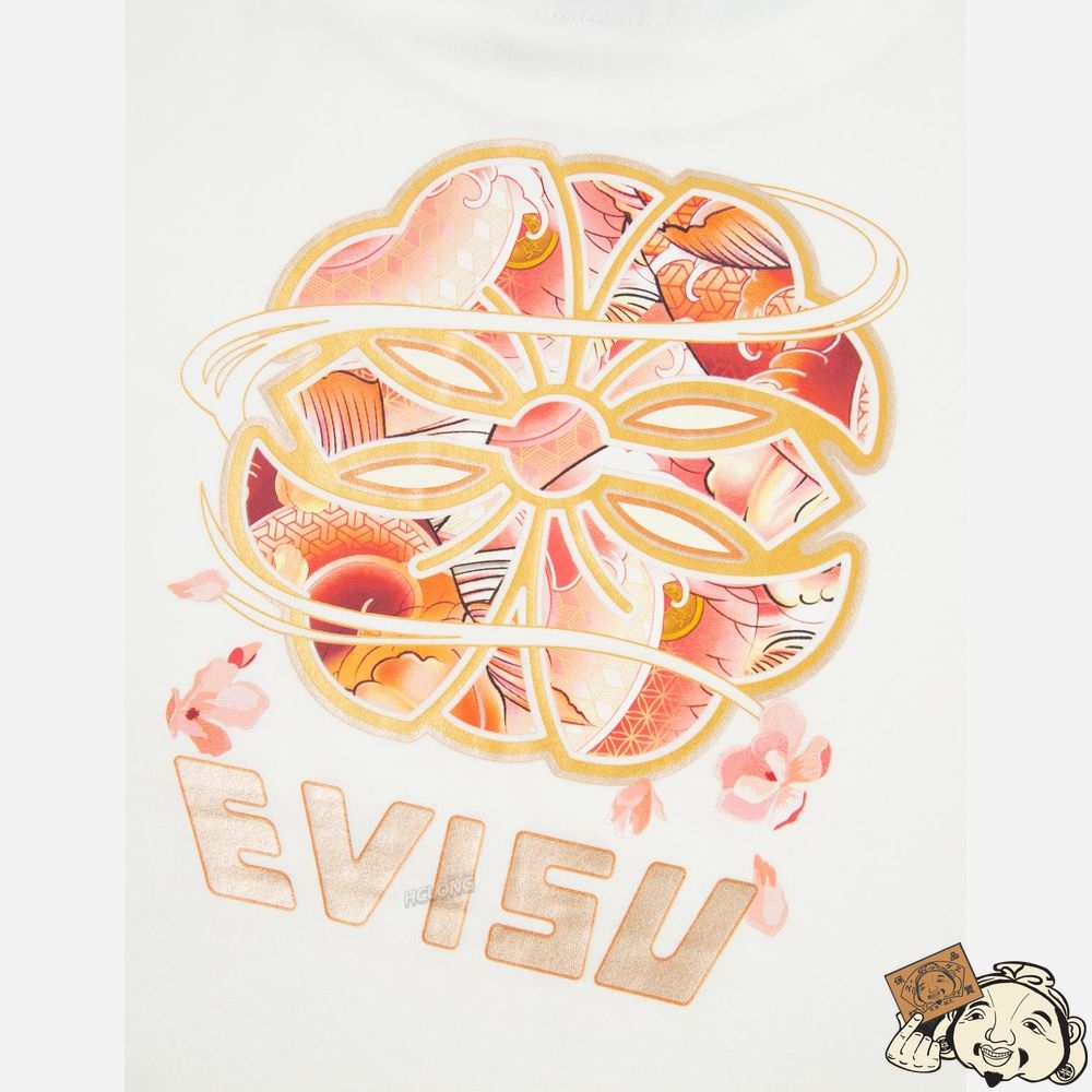 Women Evisu WAVE-PATTERN KAMON PRINT T-SHIRT Blanche | 741SRTWHC