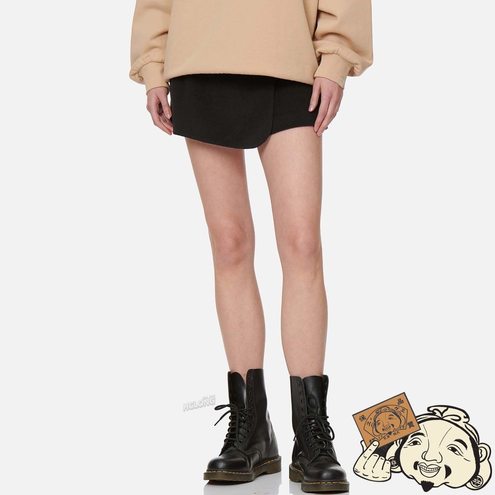 Women Evisu WAX SEAL BADGE WRAP FRONT SKORT Noir | 365EBQYKV